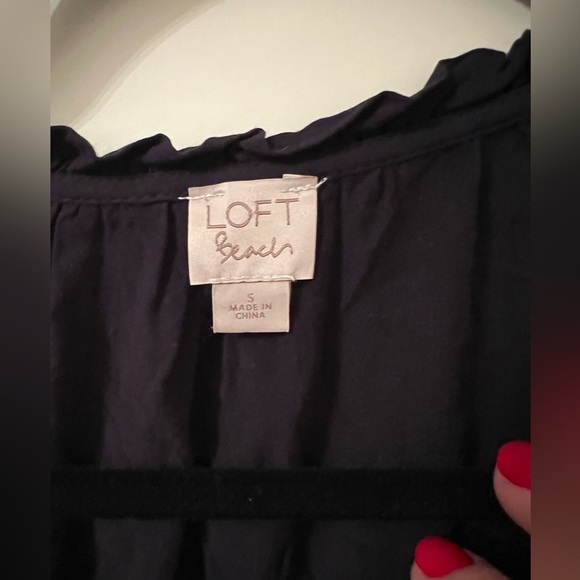 Small Loft Beach Rayon button down navy maxi dress - Picture 4 of 9